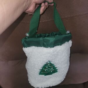 Green and White Festive Tote Bag